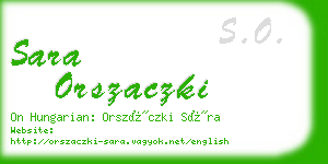 sara orszaczki business card